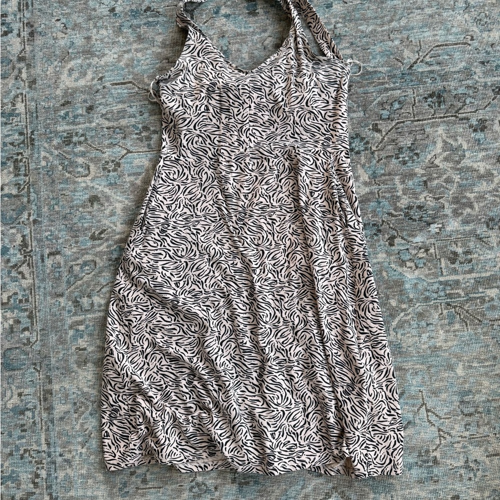 PACT Maya Halter Dress in Windswept Oat Print  dress